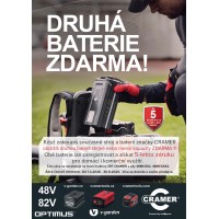 AKCE CRAMER 48V DRUHÁ BATERIE ZDARMA PRO KONCOVÉ ZÁKAZNÍKY